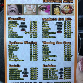 Total Look Threading Salon - Price list - Threading Services Near Me - Houston, Texas Total Look Threading Salon - Price list - Threading Services Near Me - Houston, Texas