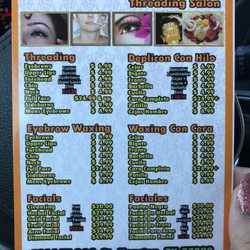 Total Look Threading Salon - Price list