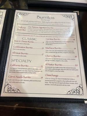 Menu photo 2 The Mexico Cafe Temecula, CA