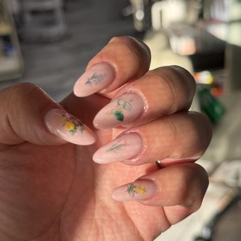 The 408’s Nail - nails with floral stickers - Nail Salons Near Me - San Jose, California The 408’s Nail - nails with floral stickers - Nail Salons Near Me - San Jose, California