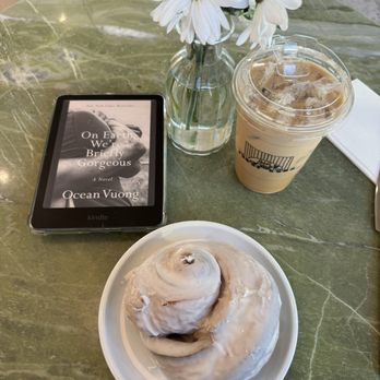 Sophia's A Brunch Counter - Cinnamon roll and iced vanilla latte - Desserts Near Me - Phoenix, Arizona Sophia's A Brunch Counter - Cinnamon roll and iced vanilla latte - Desserts Near Me - Phoenix, Arizona