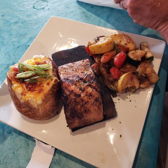 Riptides Raw Bar & Grill - Cedar plank Salmon - Seafood Near Me - Ormond Beach, Florida