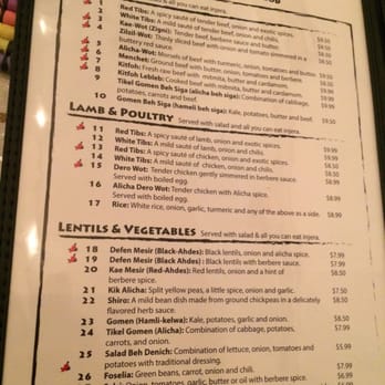 Kibrom's Restaurant - Menu page 1 - Ethiopian Near Me - Boise, Idaho Kibrom's Restaurant - Menu page 1 - Ethiopian Near Me - Boise, Idaho