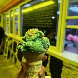 Sundaes - Cotton Candy Hard Serve Ice-cream on wafer cone