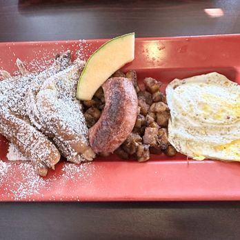 The Red Cabin - French toast, home fries, eggs, kielbasa, cantaloupe - Breakfast & Brunch Near Me - South Windsor, Connecticut The Red Cabin - French toast, home fries, eggs, kielbasa, cantaloupe - Breakfast & Brunch Near Me - South Windsor, Connecticut
