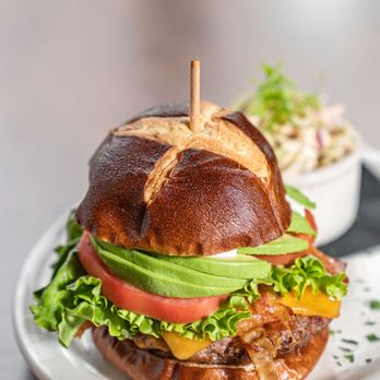 Main Street Pub - California Burger - Cheddar, Bacon, Avocado, Lettuce, Tomato, Ranch. Pasta Salad Side - Burgers Near Me - Glen Ellyn, Illinois Main Street Pub - California Burger - Cheddar, Bacon, Avocado, Lettuce, Tomato, Ranch. Pasta Salad Side - Burgers Near Me - Glen Ellyn, Illinois