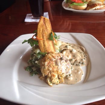 Mo Bay Grill - Chicken and crab cake with a spinach mash. - Caribbean Near Me - Sebastian, Florida