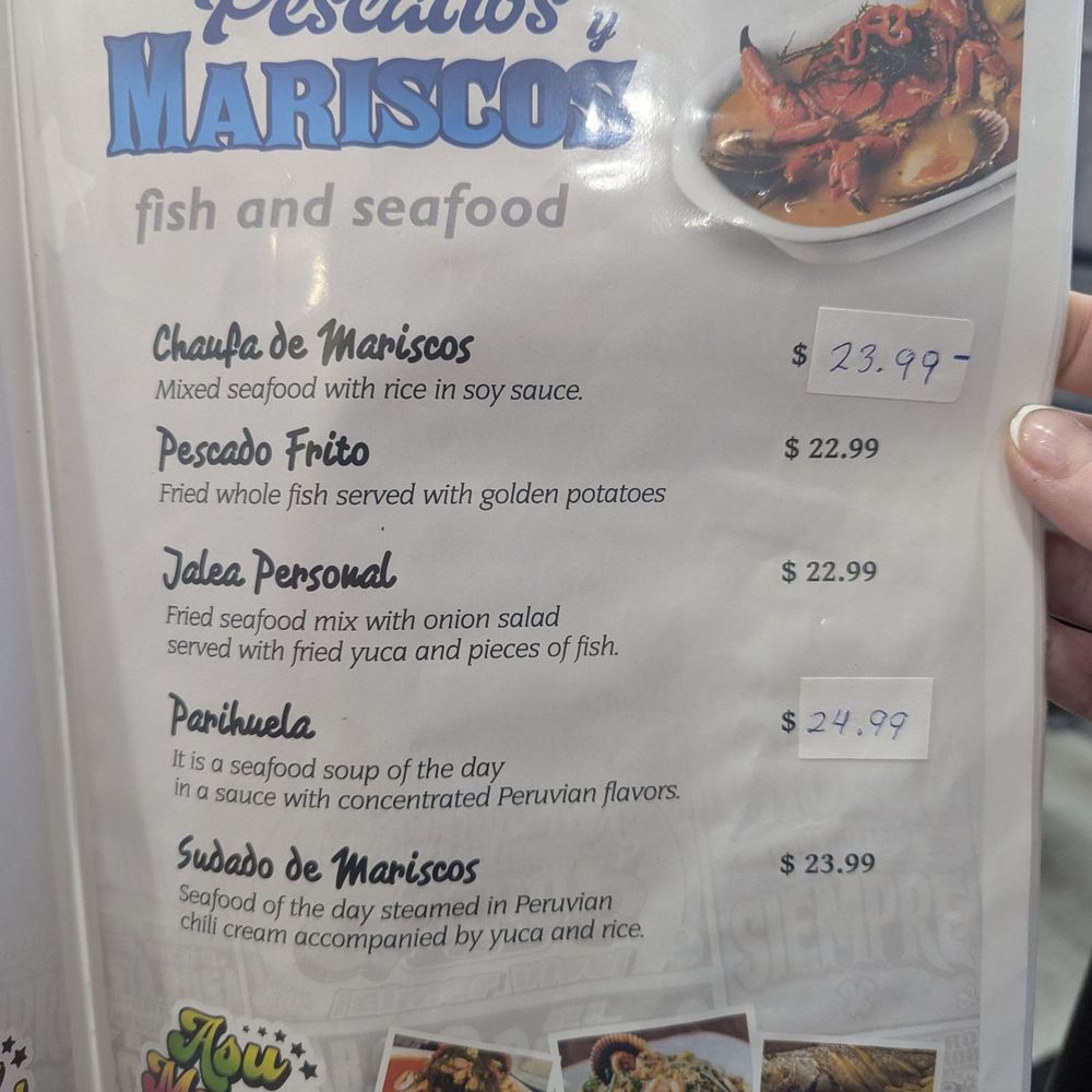 Asu Mare Peruvian Restaurant - Menu: Pescados y Mariscos (Fish & Seafood) p.2 - Peruvian Near Me - Oakland, California Asu Mare Peruvian Restaurant - Menu: Pescados y Mariscos (Fish & Seafood) p.2 - Peruvian Near Me - Oakland, California