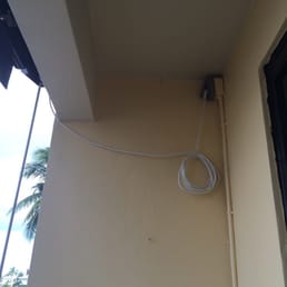 As you can see the electrical outlet is uncovered & the cord for my awning was left dangling.
