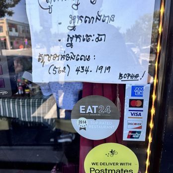 Monorom Cambodian Restaurant - Legit authentic Cambodian writing posted on the front window. - Cambodian Near Me - Long Beach, California Monorom Cambodian Restaurant - Legit authentic Cambodian writing posted on the front window. - Cambodian Near Me - Long Beach, California
