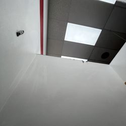 VERY dusty dressing rooms. The dust is forming on the top and if you look at the walls you can see it there. Extremely gross