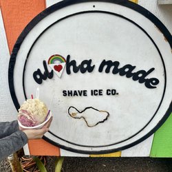 Large shave ice, for perspective my wife has tiny hands.