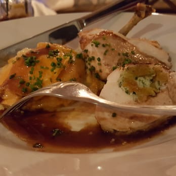 The Bull Hotel - Chicken breadt stuffed with apricot and pinenuts, & a sweetpotato and carrot dauphinoise. Jus = delicious - Hotels Near Me - Bridport, DOR