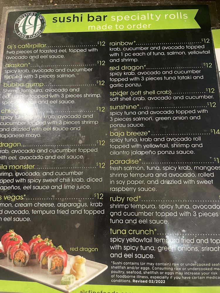 AJ's Sushi Bar Logo