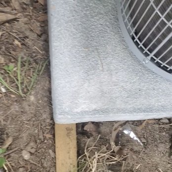 Royal Air Conditioning - The 1x1 they took to level the outside ubit - Heating & Air Conditioning/HVAC Near Me - Houston, Texas