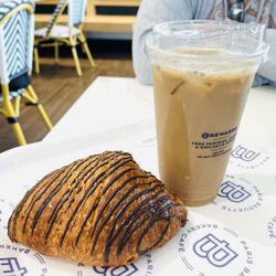Paris Baguette - Chocolate Croissant and Iced Coffee