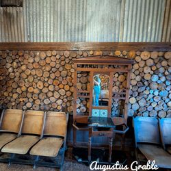 K-2 Steak House - Seating in the entrance! Love the walls.