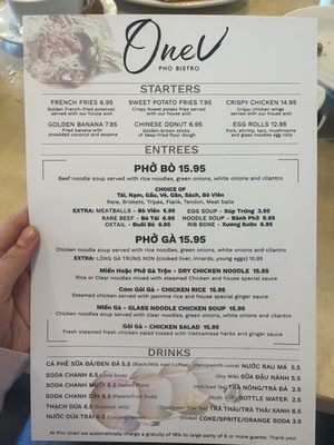 Menu photo 5 OneV Pho Bistro Garden Grove, CA Menu photo 5 OneV Pho Bistro Garden Grove, CA