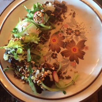 The Mackenzie Room - Seymour Barley:  pork butt with a poached egg, black barley, and topped with a 5-day bbq sauce.  Melt in your mouth deliciousness. - Canadian (New) Near Me - Vancouver, British Columbia