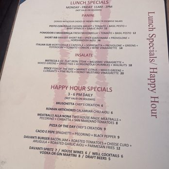 Davanti Enoteca - Menu specials - Italian Near Me - San Diego, California