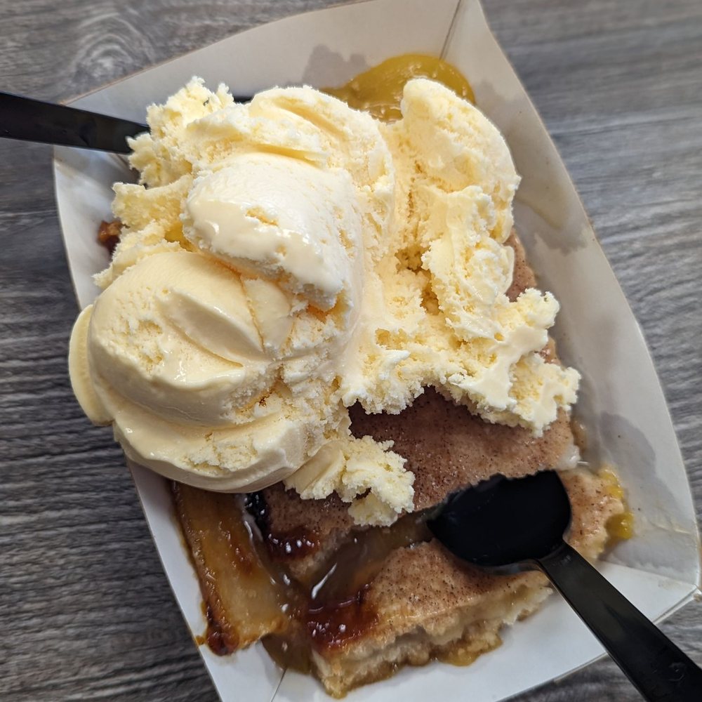 Big John's Texas BBQ - Peach cobbler - Barbeque Near Me - Page, Arizona Big John's Texas BBQ - Peach cobbler - Barbeque Near Me - Page, Arizona