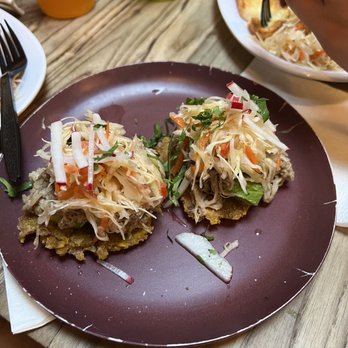 El Nica - Tostones Rellenos (Pork) Avocado, Salsa, Crema, Cheese, Nica Slaw - Nicaraguan Near Me - Poughkeepsie , New York El Nica - Tostones Rellenos (Pork) Avocado, Salsa, Crema, Cheese, Nica Slaw - Nicaraguan Near Me - Poughkeepsie , New York
