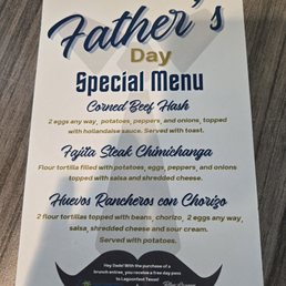 Father's Day Menu