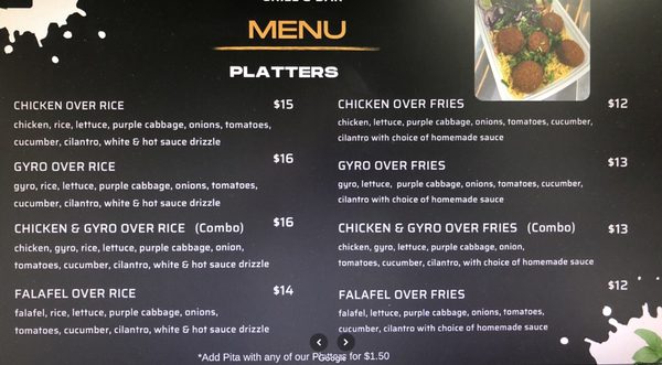 Menu photo 1 White Sauce Grill & Bar Chapel Hill, NC Menu photo 1 White Sauce Grill & Bar Chapel Hill, NC