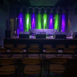 Stage before the comedians performed for us