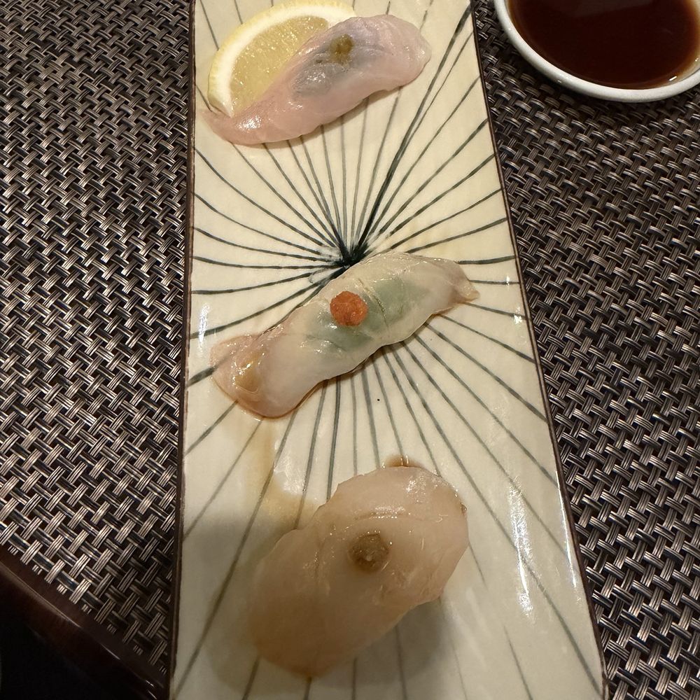 Sushi Wasabi - Kanpachi, sea bream, and scallop - Japanese Near Me - Tustin, California