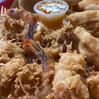 Fish Shack - Coconut Shrimp with Onion Rings - Seafood Near Me - Richardson, Texas