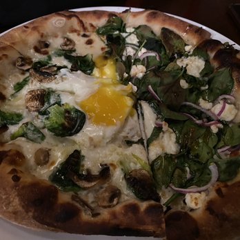 Eatery A - Half half pizza with egg that won us over. - Mediterranean Near Me - Des Moines, Iowa