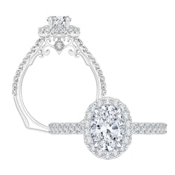Lustig Jewelers - Carizza engagement ring. 18 karat white gold.