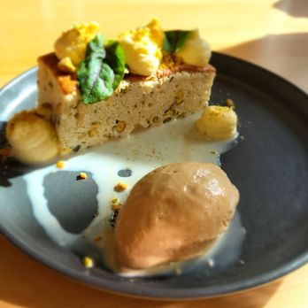 Solstice - Pistachio Tres Leches cake - New American Near Me - Irvine, California Solstice - Pistachio Tres Leches cake - New American Near Me - Irvine, California