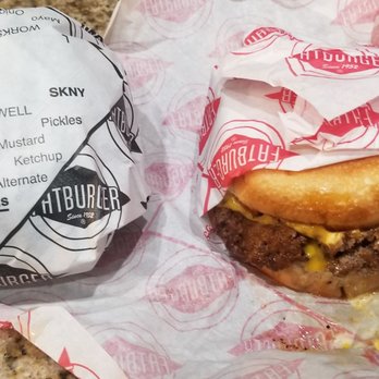 Fatburger - Basic classic Fatburger and a double Impossible Burger. - Fast Food Near Me - Redondo Beach, California