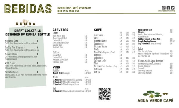 Menu photo 2 Agua Verde Cafe Seattle, WA
