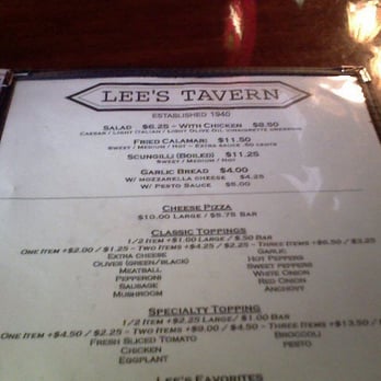 Lee's Tavern - Menu - Pizza Near Me - Staten Island, New York Lee's Tavern - Menu - Pizza Near Me - Staten Island, New York