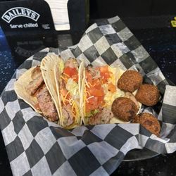 Ugly Tuna Tavern - Ahi Tuna Tacos with a side of Hush Puppies