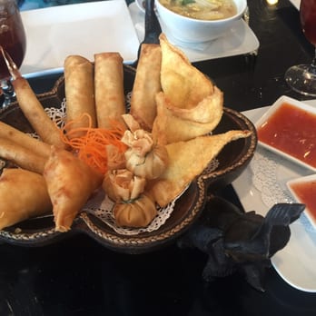Thai House - Appetizer sampler: almost a no-brainier. A good selection of the fried essentials. - Thai Near Me - Dothan, Alabama Thai House - Appetizer sampler: almost a no-brainier. A good selection of the fried essentials. - Thai Near Me - Dothan, Alabama