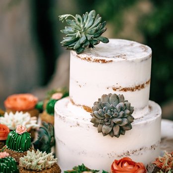Exquisite Desserts - Naked buttercream wedding cake with live succulents! - Bakeries Near Me - Palm Desert, California Exquisite Desserts - Naked buttercream wedding cake with live succulents! - Bakeries Near Me - Palm Desert, California