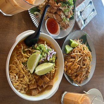 Charm Thai Kitchen & Coffee - Tofu khao soi, Garlic fried rice with fried chicken, pad thai - Thai Near Me - Henderson, Nevada Charm Thai Kitchen & Coffee - Tofu khao soi, Garlic fried rice with fried chicken, pad thai - Thai Near Me - Henderson, Nevada