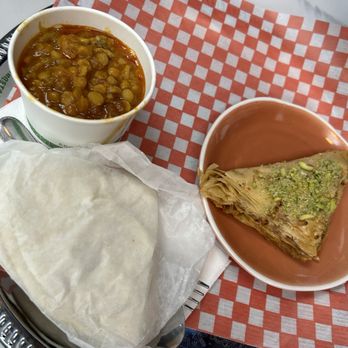 In & Out Donair - Eggplant stew with pita and baklava! So full had to take dessert home to have with morning coffee - Fast Food Near Me - Vancouver, British Columbia In & Out Donair - Eggplant stew with pita and baklava! So full had to take dessert home to have with morning coffee - Fast Food Near Me - Vancouver, British Columbia