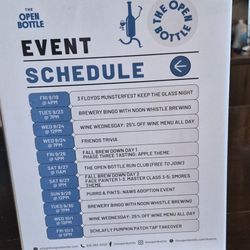 The Open Bottle - Great Event Schedule.