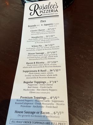 Menu photo 1 Rosalee’s Pizzeria Longmont, CO