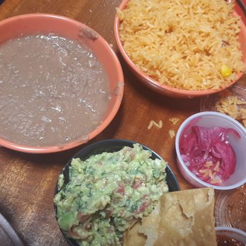 El Pollo Rey - This is an order of beans and rice and the famous fresh guacamole - Mexican Near Me - Seaside, California El Pollo Rey - This is an order of beans and rice and the famous fresh guacamole - Mexican Near Me - Seaside, California