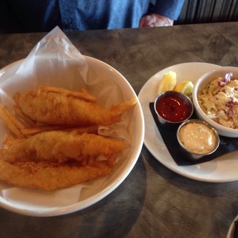 The Twisted Fork - Fish & chips comes with a side of cole slaw - New American Near Me - Reno, Nevada The Twisted Fork - Fish & chips comes with a side of cole slaw - New American Near Me - Reno, Nevada