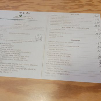 Pho To-Chau Vietnamese Restaurant - Latest menu prices. 5/30/2022 - Vietnamese Near Me - Honolulu, Hawaii Pho To-Chau Vietnamese Restaurant - Latest menu prices. 5/30/2022 - Vietnamese Near Me - Honolulu, Hawaii