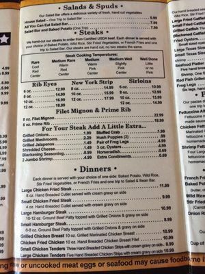 Menu photo 6 Murphy's Steakhouse Winchester, TX