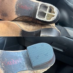 Magic Shoe Repair - Side by side before and after