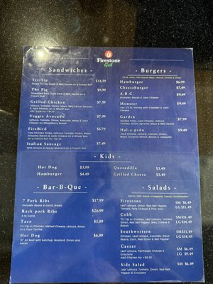 Menu photo 4 Firestone Grill Bakersfield, CA